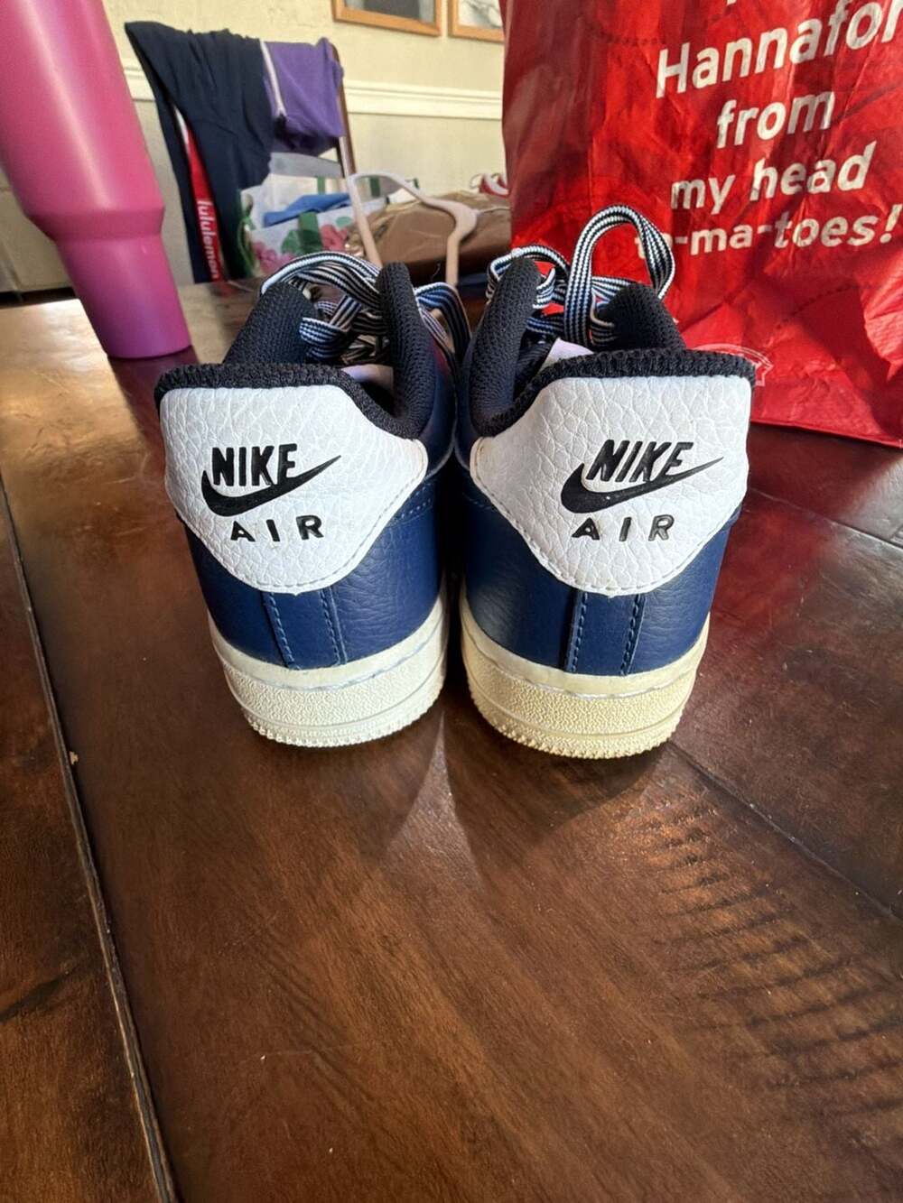Nike Air Force 1 LV8 4 GS Midnight Navy Pebble Print Sneakers - Picture 3 of 7